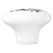 winterkerscène met Floral Wreath Keramische Knop (Zijkant)