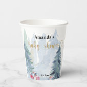 Winterkerst - Baby shower Papieren Bekers (Achterkant)