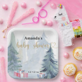 Winterkerst - Baby shower Papieren Bordje (Feest)