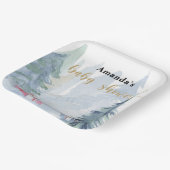 Winterkerst - Baby shower Papieren Bordje (Gebogen)