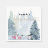 Winterkerst - Baby shower Servet (Voorkant)