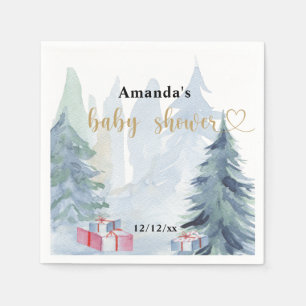 Winterkerst - Baby shower Servet