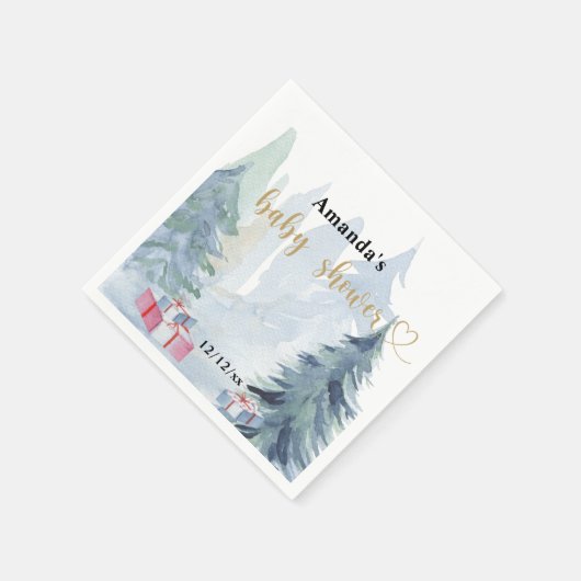 Winterkerst - Baby shower Servet (Hoek)