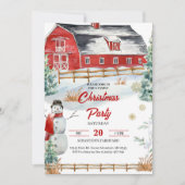 Winterkerst Boerderij Feestuitnodiging Kaart (Voorkant)