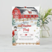 Winterkerst Boerderij Feestuitnodiging Kaart (Staand voorkant)