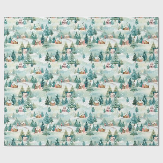 Winterkerst Cadeaupapier (Vlak)