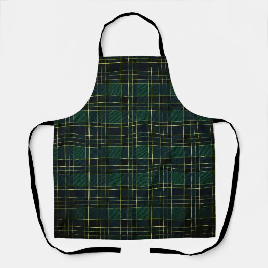Winterkerst Groen Tartan & goudolie Schort (Voorkant)