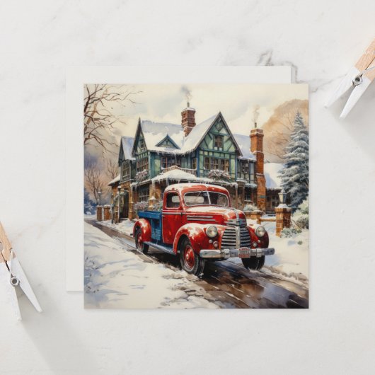  winterkerst herenhuis kaart (Voorkant / Achterkant in situ)