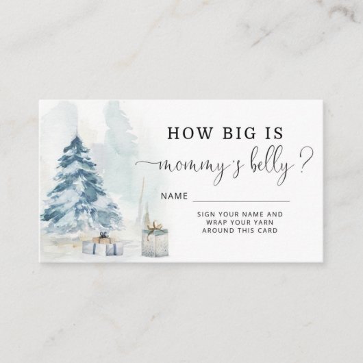 Winterkerst hoe groot is mama's buik informatiekaartje (Voorkant)