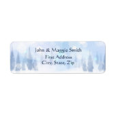 Winterkerst met vorst Trees Etiket (Voorkant)