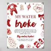 Winterkerst Mijn Water Broke Baby shower Game Poster (Voorkant)