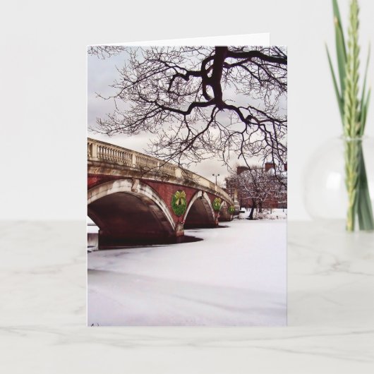 Winterkerst op de Charles Feestdagen Kaart (Voorkant)