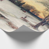  winterkerst per paard en koets cadeaupapier (Hoek)