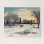  winterkerst per paard en koets legpuzzel (Horizontaal)