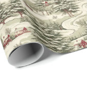  winterkerst platteland landschap cadeaupapier (Rol Hoek)