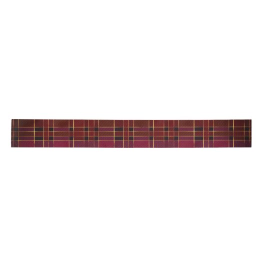 Winterkerst Rood en Zwarte Tartan & Gold Foil Satijnen Lint (Voorkant)