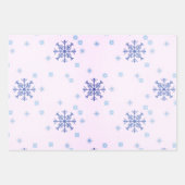 Winterkerst Snowflakes Blauwe Gele sneeuw Inpakpapier Vel (Voorkant 3)