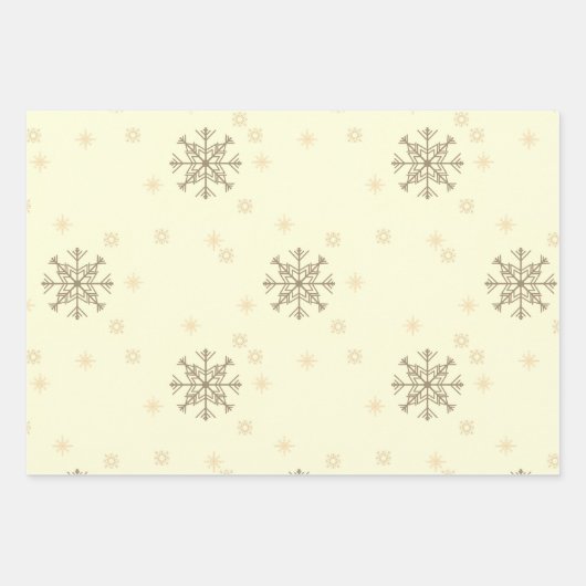 Winterkerst Snowflakes Blauwe Gele sneeuw Inpakpapier Vel (Voorkant 2)
