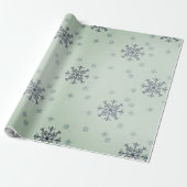Winterkerst Snowflakes Sneeuwgroen Cadeaupapier (Uitgerold)