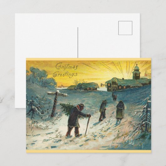  winterkerst van de Christelijke Kerk Briefkaart (Voorkant / Achterkant)