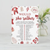 Winterkerst wil ze liever Baby shower spel Kaart (Staand voorkant)