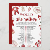 Winterkerst wil ze liever Baby shower spel Kaart (Voorkant / Achterkant)