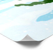 Winterkerstachtergrond. Pijnboomhout en sn Poster (Hoek)