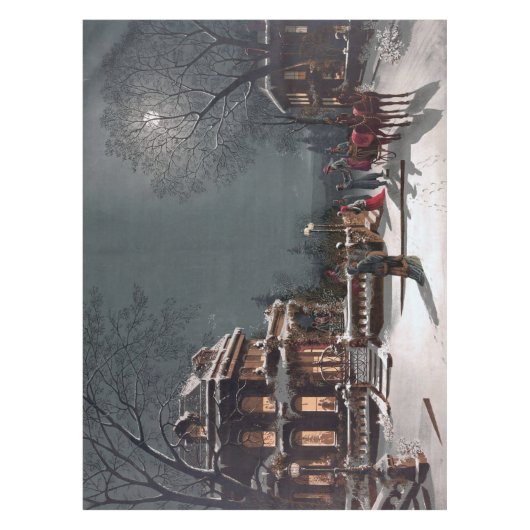  winterkerstavond bij maanlicht tafelkleed (Voorkant)