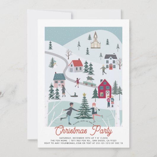 Winterkerstavond- en dorpsfeestdag kaart (Voorkant)