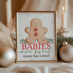 Winterkerstbaby's zijn een zoet teken poster