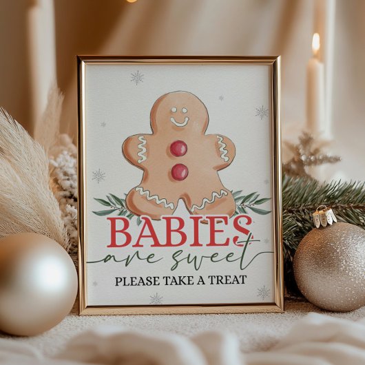 Winterkerstbaby's zijn een zoet teken poster