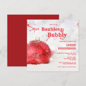 Winterkerstblaubelen en bubbel Vrijgezellenfeest Kaart (Voorkant / Achterkant)