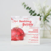 Winterkerstblaubelen en bubbel Vrijgezellenfeest Kaart (Staand voorkant)