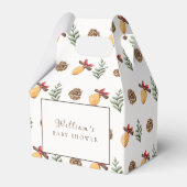 Winterkerstbloemenpatroon Baby shower Bedankdoosjes (Achterkant)