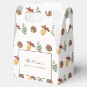 Winterkerstbloemenpatroon Baby shower Bedankdoosjes (Geopend)