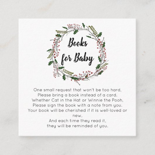 Winterkerstboeken voor baby informatiekaartje (Voorkant)