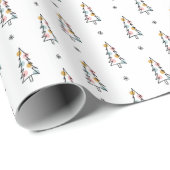 Winterkerstbomen Cadeaupapier (Rol Hoek)