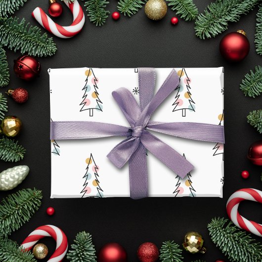 Winterkerstbomen Cadeaupapier