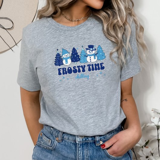 Winterkerstbomen en sneeuwpoppen Frosty Time T-shirt