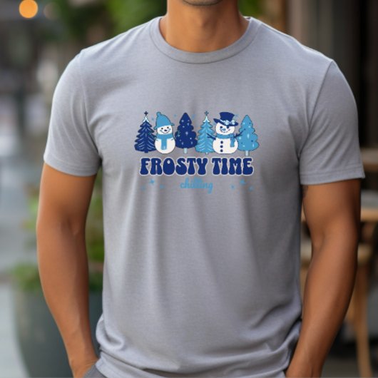 Winterkerstbomen en sneeuwpoppen Frosty Time Tri-Blend Shirt
