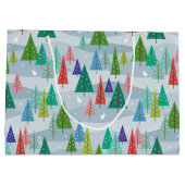 Winterkerstbomen geïnspireerd groot cadeauzakje (Achterkant)