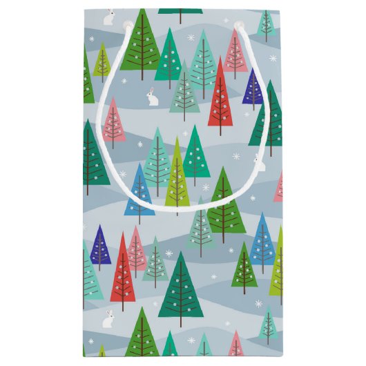 Winterkerstbomen geïnspireerd klein cadeauzakje (Achterkant)