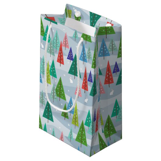 Winterkerstbomen geïnspireerd klein cadeauzakje (Voorkant Gekanteld)