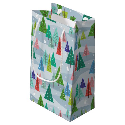 Winterkerstbomen geïnspireerd klein cadeauzakje (Achterkant Gekanteld)