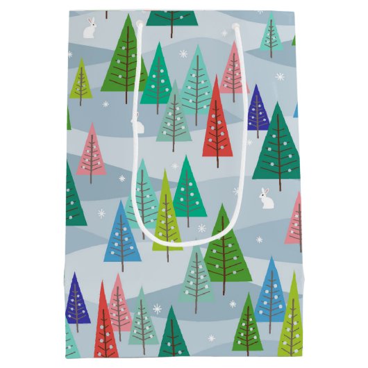 Winterkerstbomen geïnspireerd medium cadeauzakje (Achterkant)