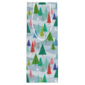 Winterkerstbomen geïnspireerd wijn cadeautas (Achterkant)
