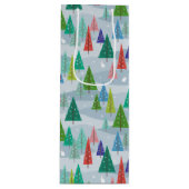 Winterkerstbomen geïnspireerd wijn cadeautas (Voorkant)