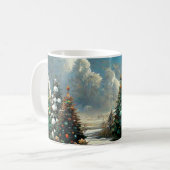 Winterkerstbomen Natuur Scene Koffiemok (Voorkant links)