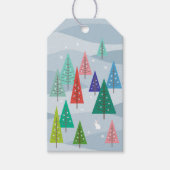 Winterkerstbomen, Retro geïnspireerde Labels met c Cadeaulabel (Voorkant)