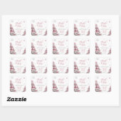 Winterkerstbomen Sneeuwvlokken Roze Baby shower Vierkante Sticker (Vel)